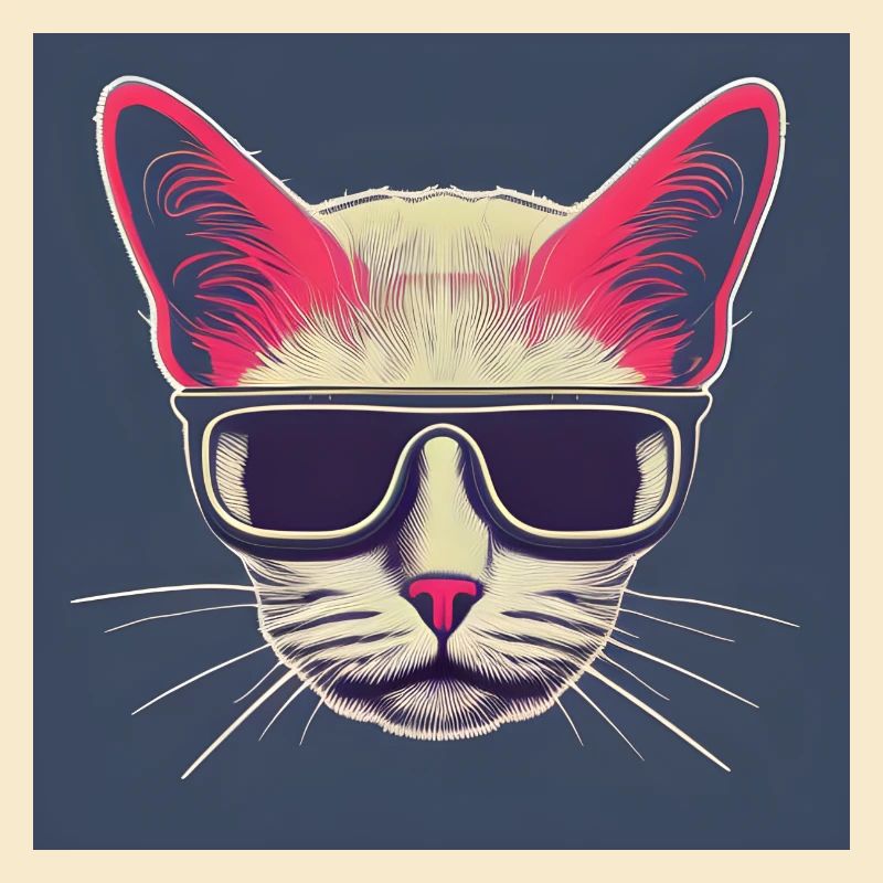 Coole Katze mit Sonnenbrille
