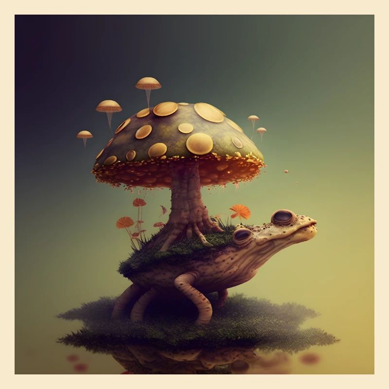 Trippy Turtle with Tree Growing on her Back