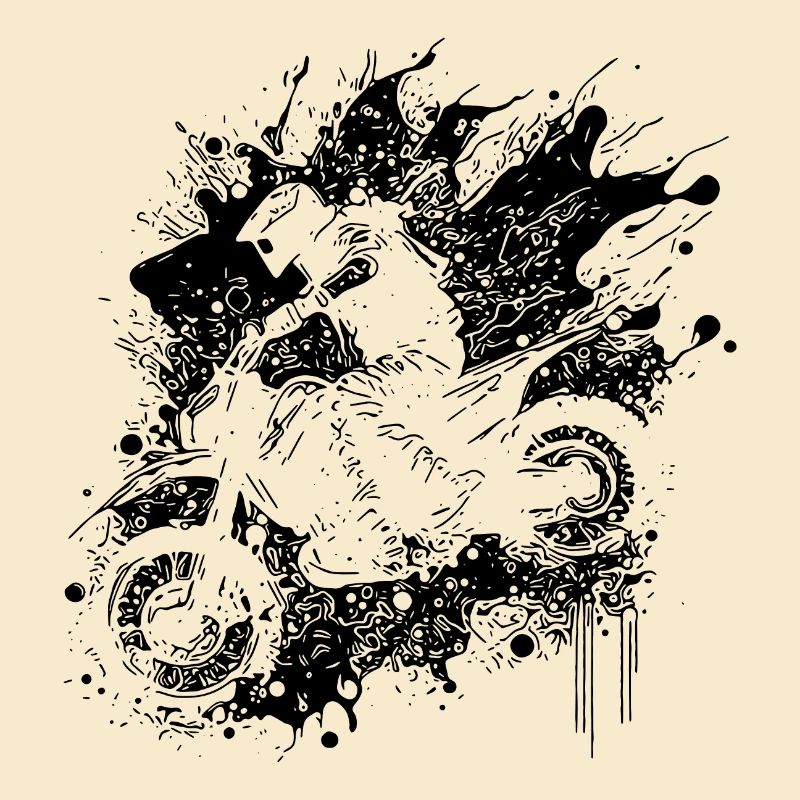 Motorcycle Off-Road Riding Splash Style