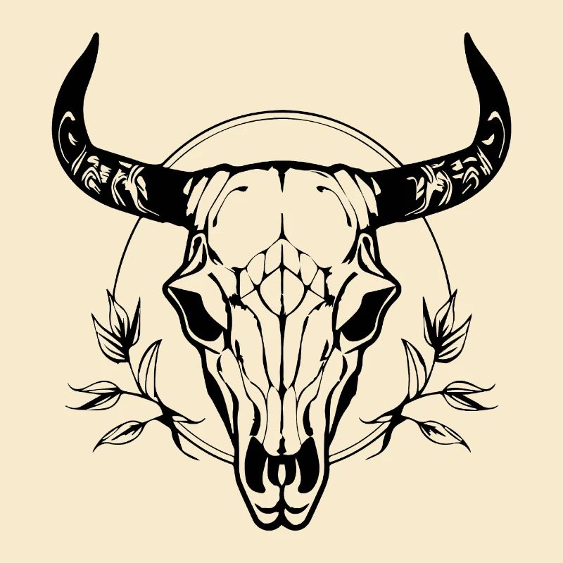 Crâne de vache Boho