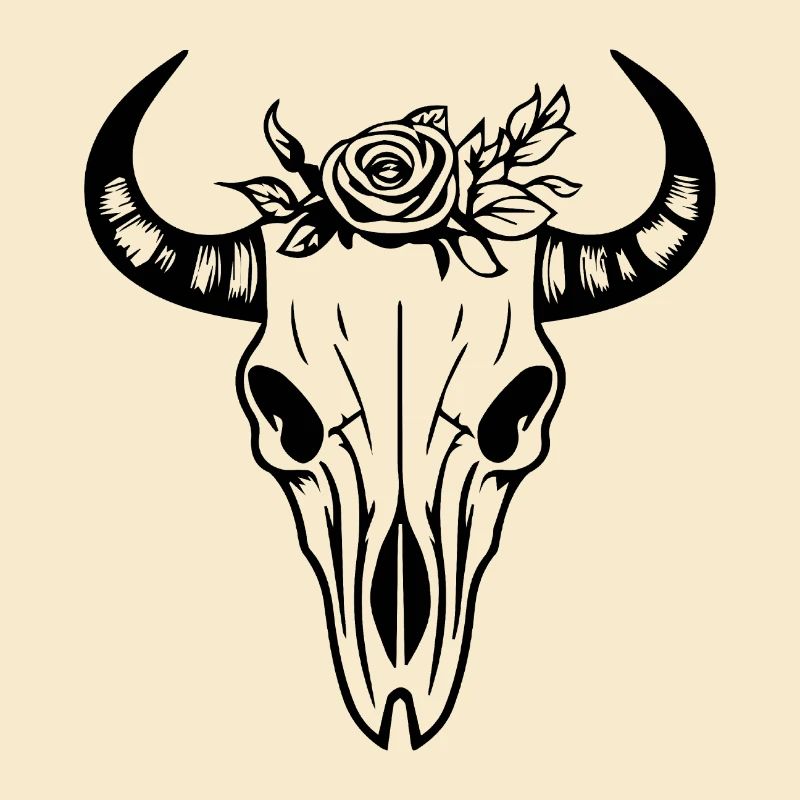 Crâne de vache Boho