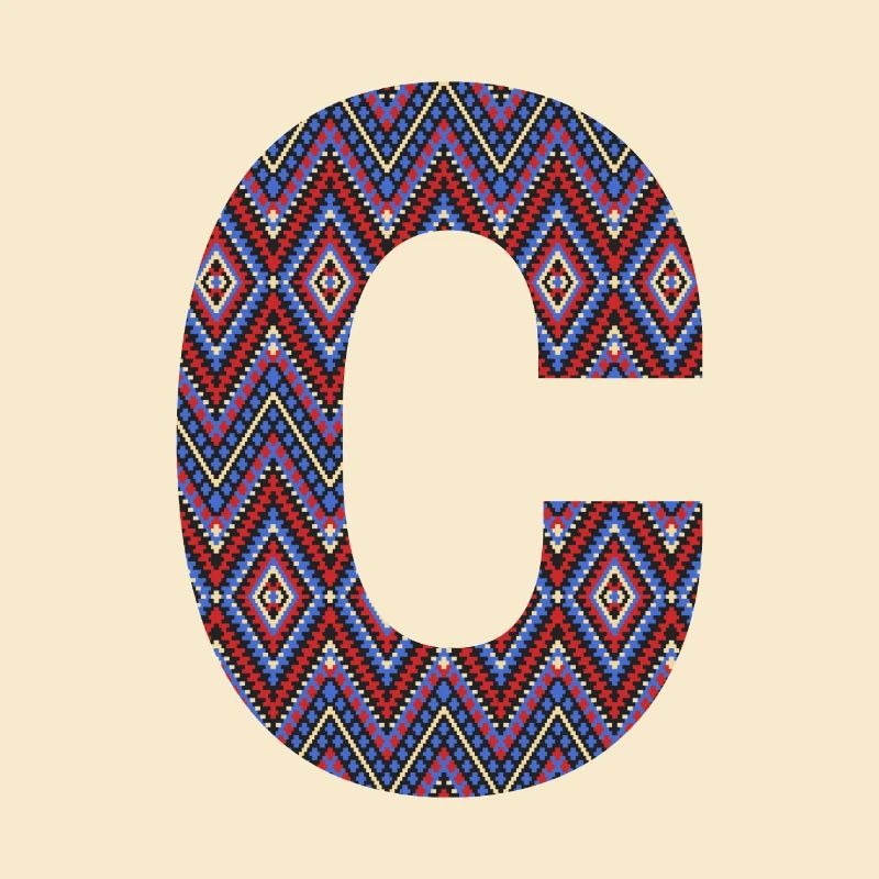 Monogramm Buchstabe C - geometrisches Muster
