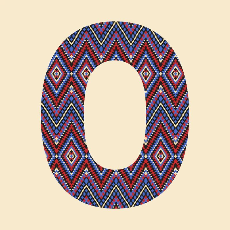 Monogramm Buchstabe O - geometrisches Muster