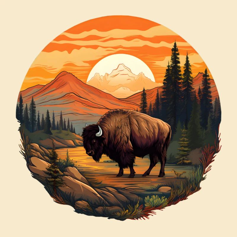 Bison Sunset