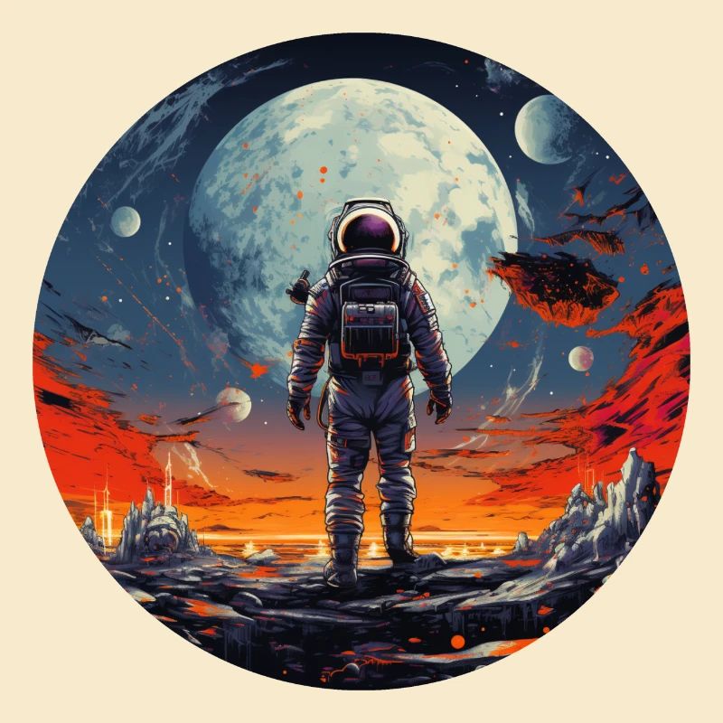 Conception cool d’astronaute nerd lors de la sortie dans l’espace