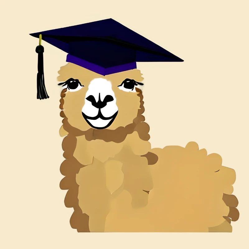 Bachelor Absolvent Schulabschluss Alpaka Studium