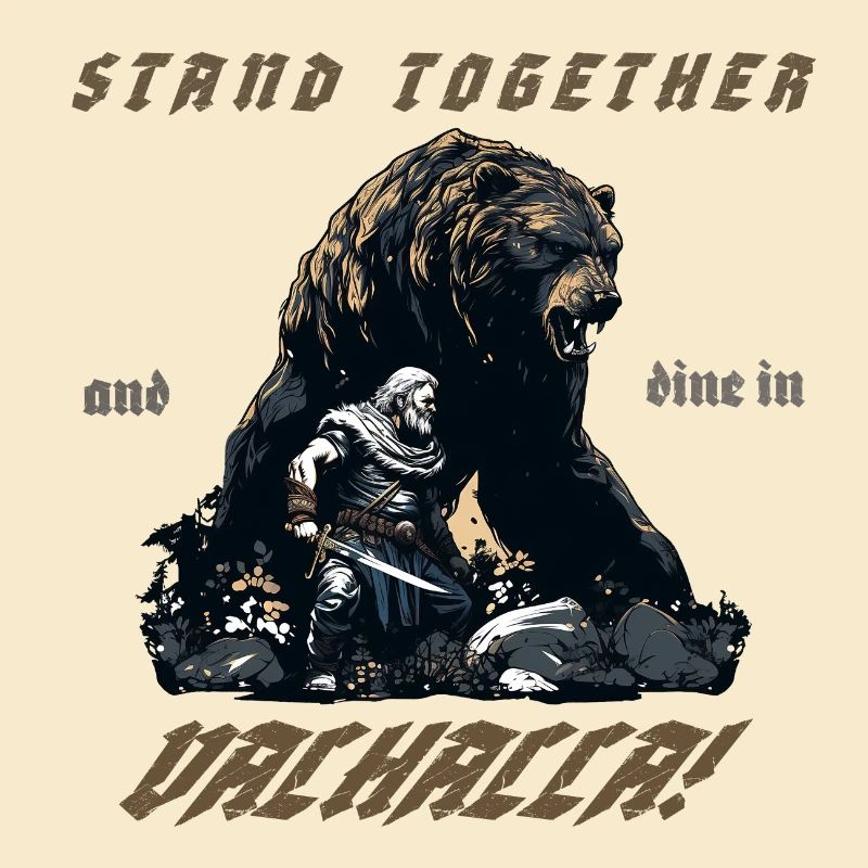 Wikinger mit Bär „Dine in Valhalla!“