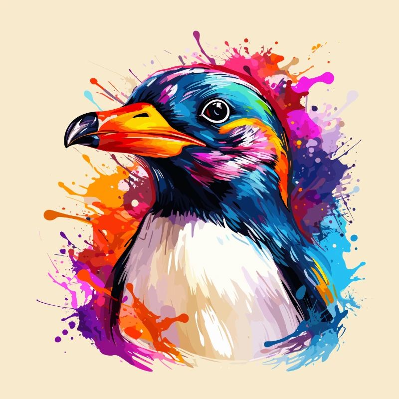 bunter Pinguin
