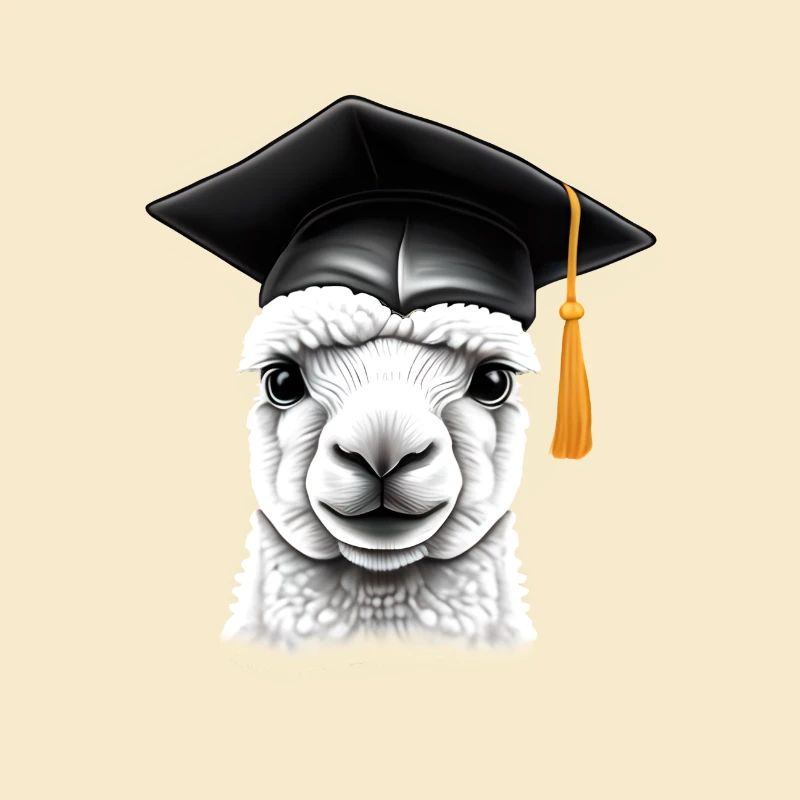 Bachelor Absolvent Schulabschluss Alpaka Studium