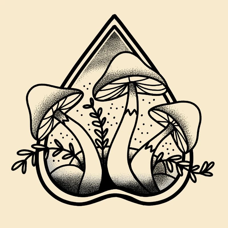 Witchcore Ouija Pointer mit drei Pilzen