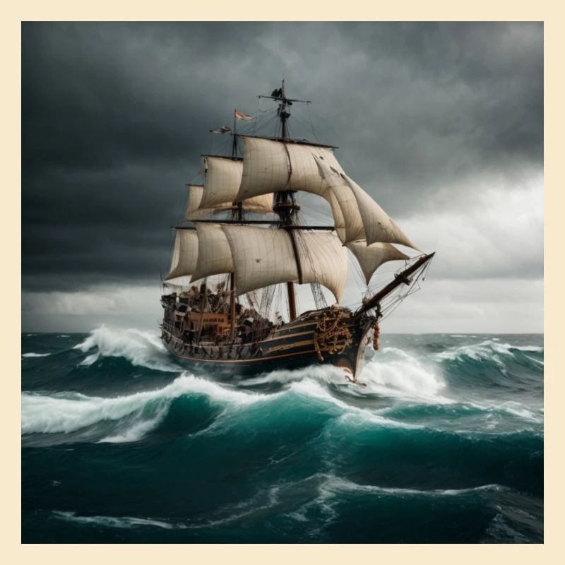 Piratenschiff auf hoher See