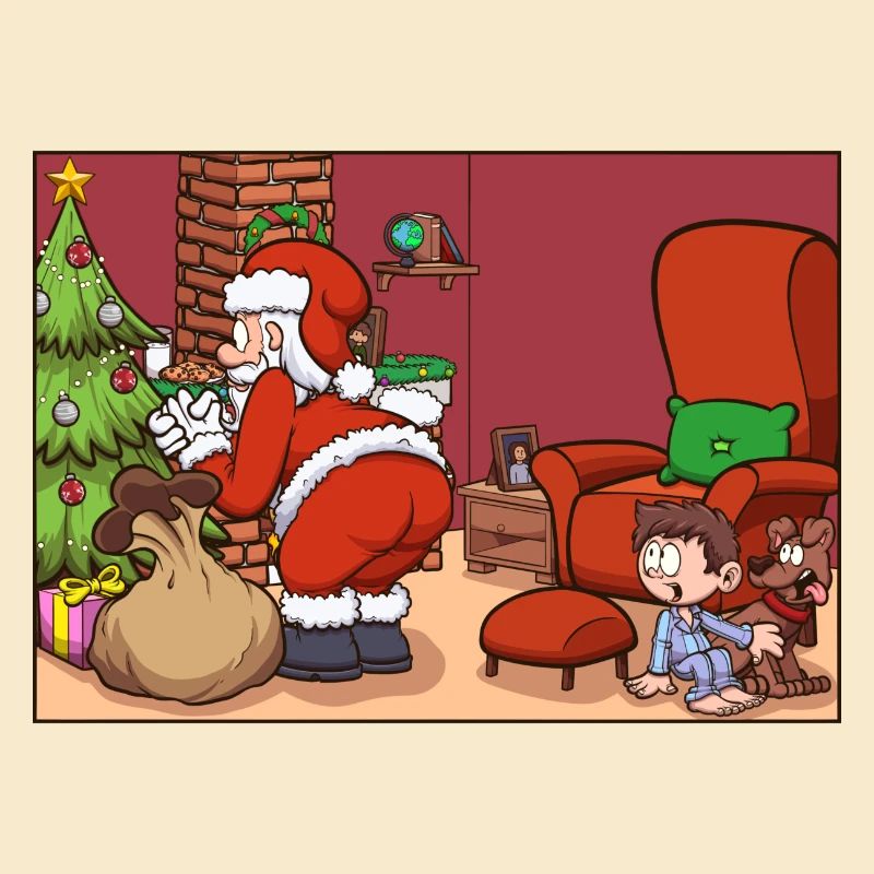 Der Weihnachtsmann wird an Heiligabend erwischt