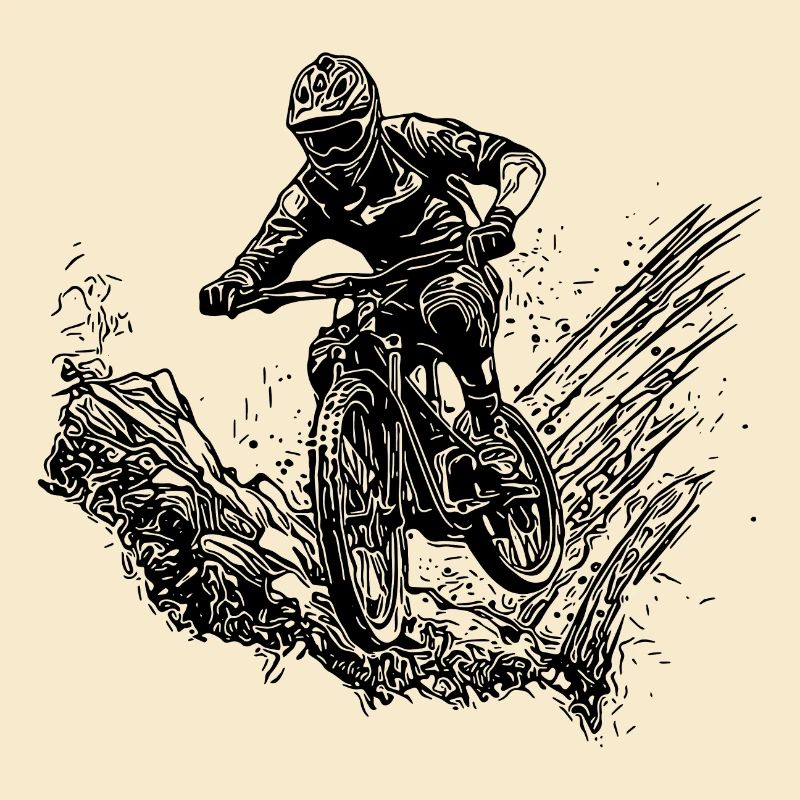 Mountainbiker Radfahrer Schlamm Wald Abfahrt