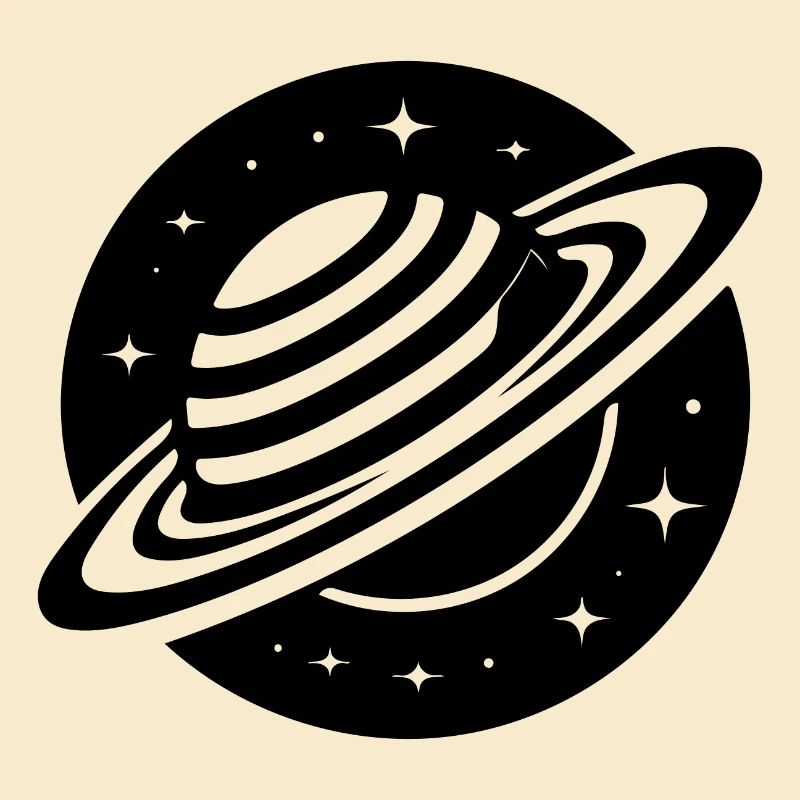 Planète spatiale Saturne avec système d’anneaux et étoiles