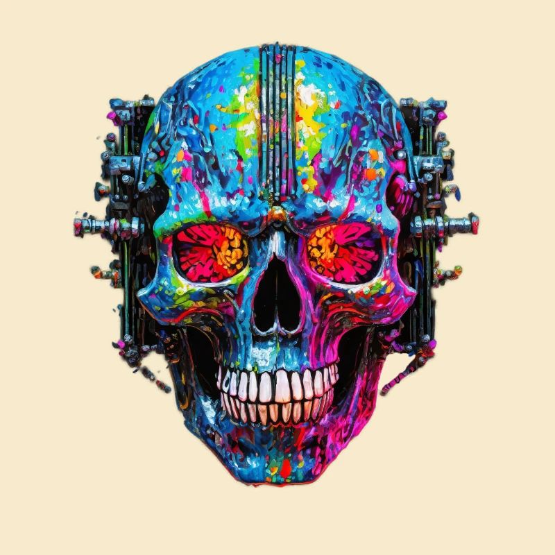 Gemalter Cyborg