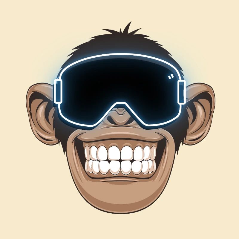 affe mit skibrille