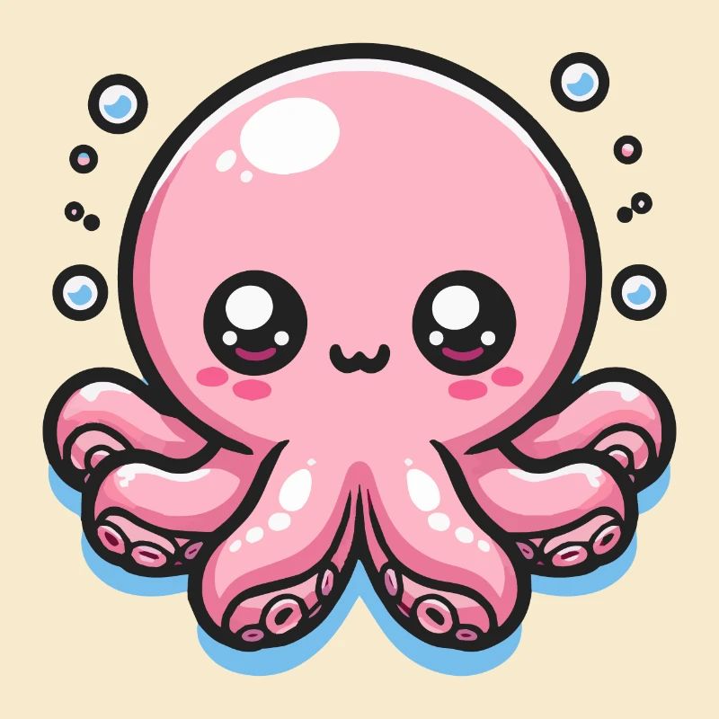 Cute Kawaii Pink Octopus