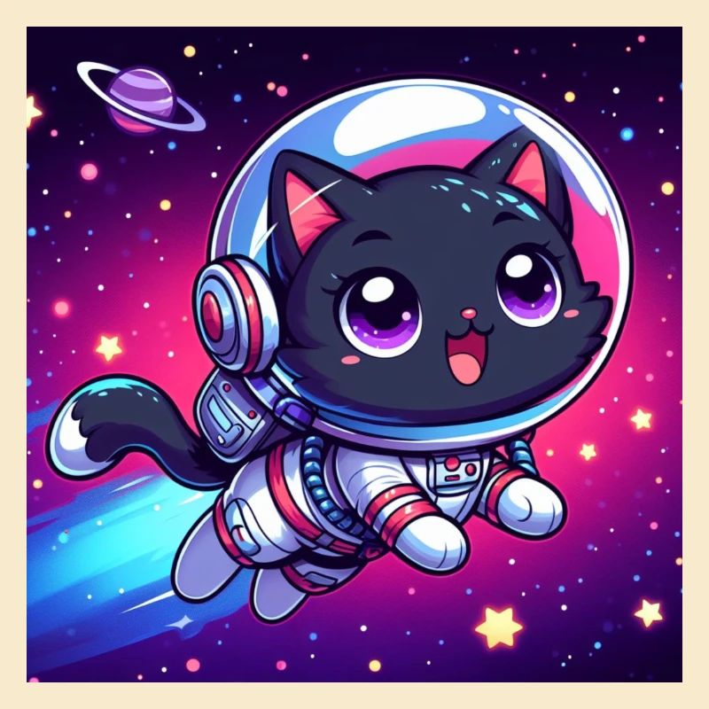 Space Kitty heureux dans l’espace