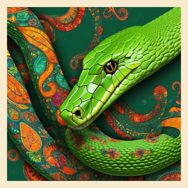 Reptile serpent vert