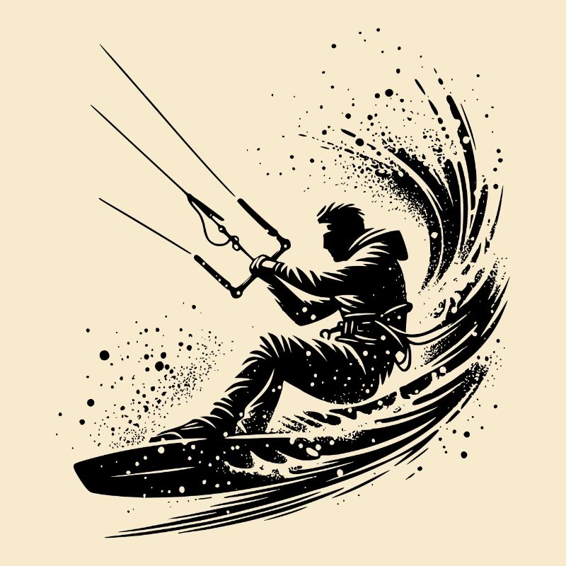Sport Kite Surfer Sans Kite Splash Eau de mer