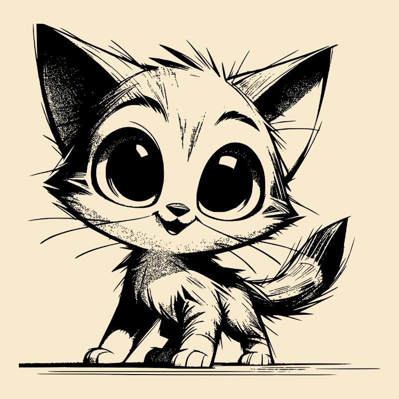 Crayon mignon dessin chats yeux de bébé