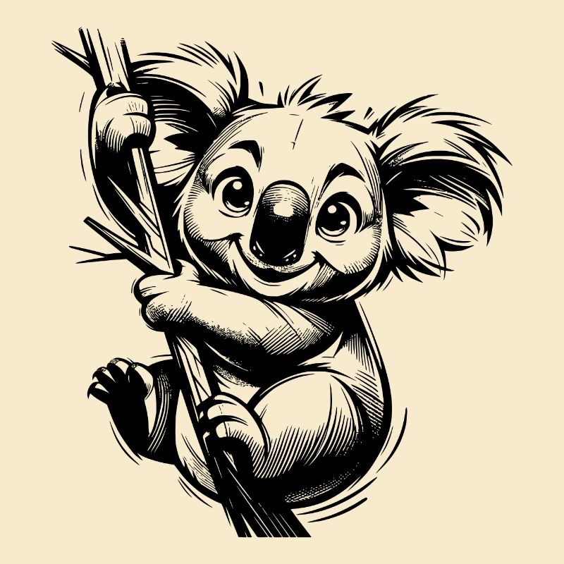 Lustiger australischer Kinder Koala am Baum