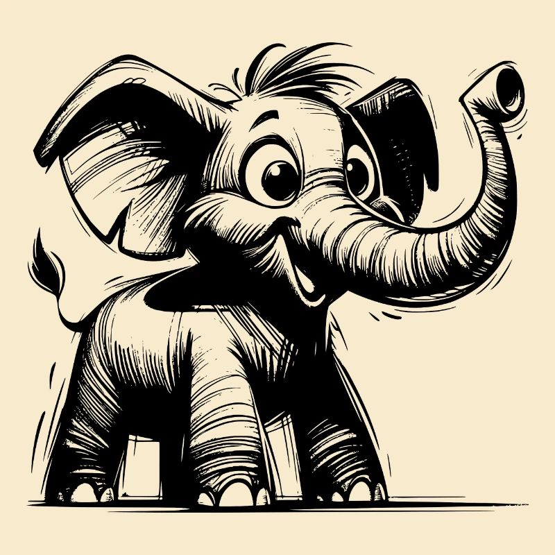 Bébé éléphant avec une énorme trompe