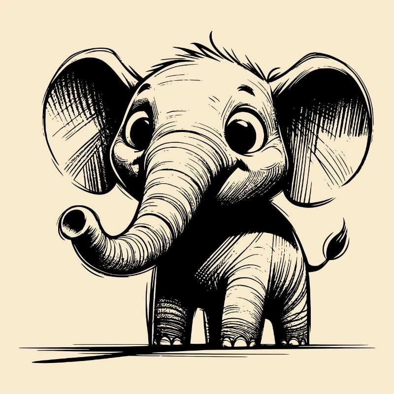Éléphant d’enfant câlin avec d’énormes oreilles de trompe