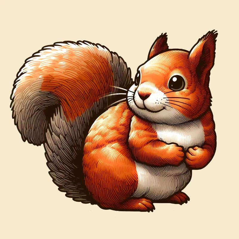 Süßes rotes Eichhörnchen