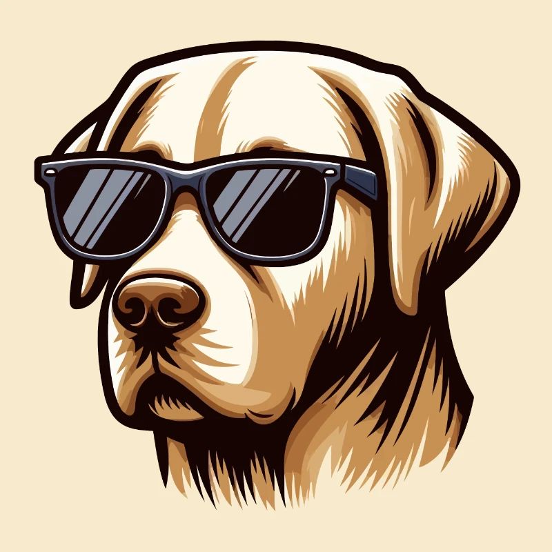 Tête de chien Labrador cool