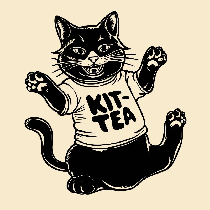 Lustiger Katzen-Kit-Tee