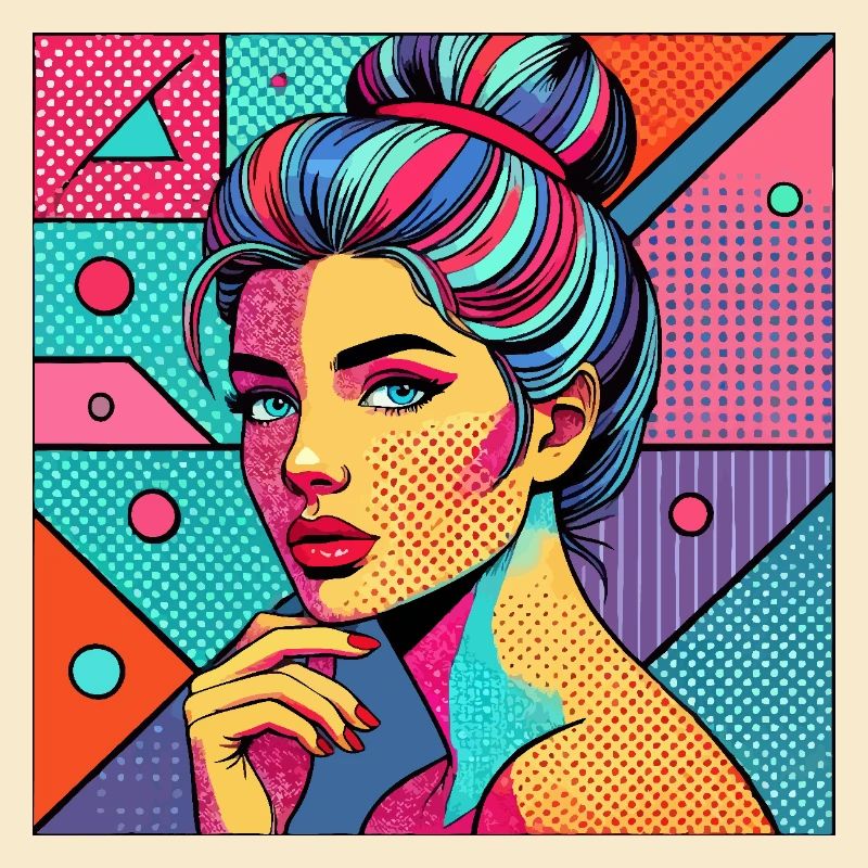 Portrait coloré dans le style pop art