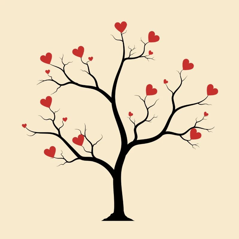 tree with hearts