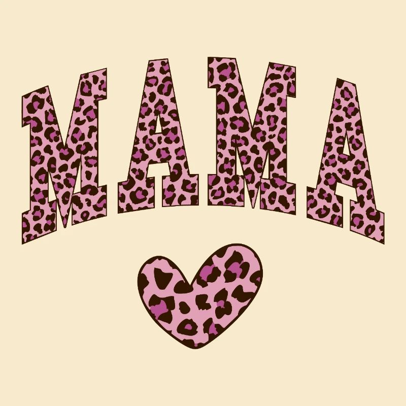 Text Mom, with heart in leopard print.