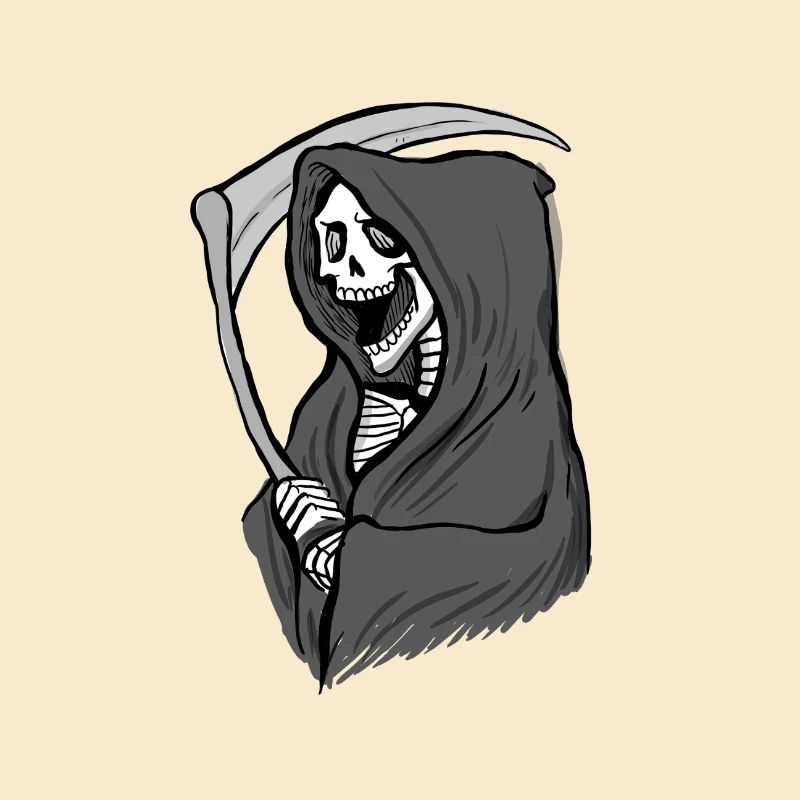 Illustration des Todes – Dunkle Kunst mit Sense