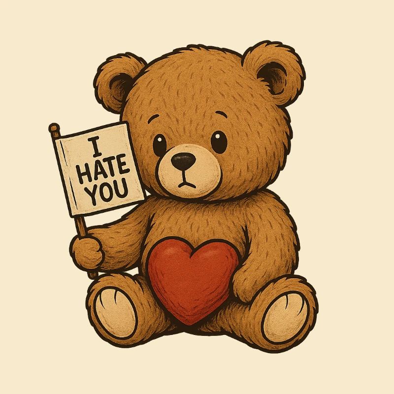Conception d’ours en peluche Love and Hate