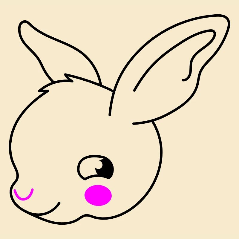 Oreilles de visage de lapin de deux couleurs