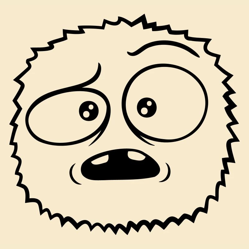 Skeptical face hairy monster