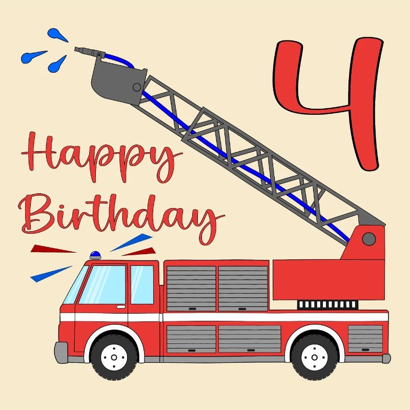 Fire engine Happy Birthday 4