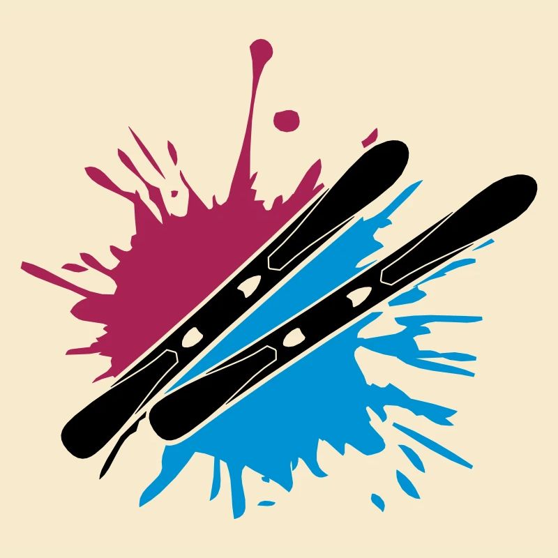 bunt klecks ski spritzer farbe graffiti 2 bretter