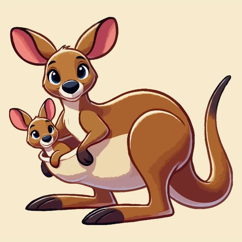 Känguru-Mutter mit Kind