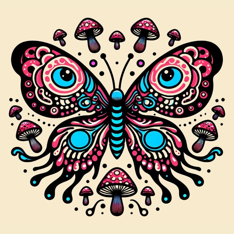 Vibrant Comic Butterfly