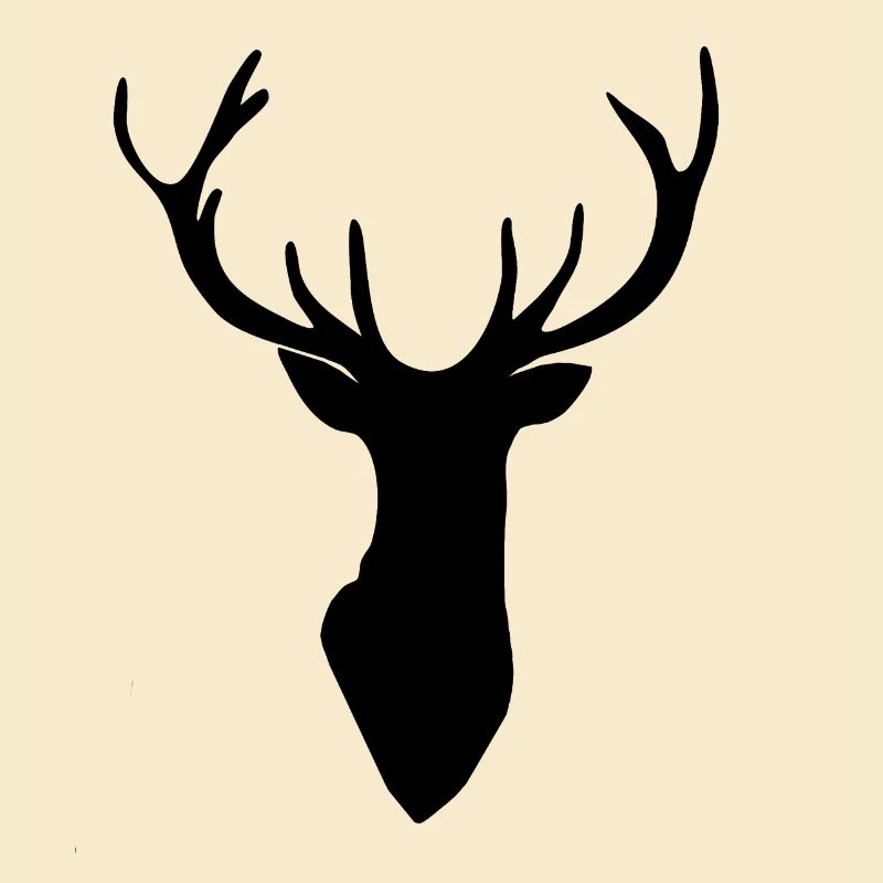 Hirschkopf Hirsch Geweih Silhouette schwarz