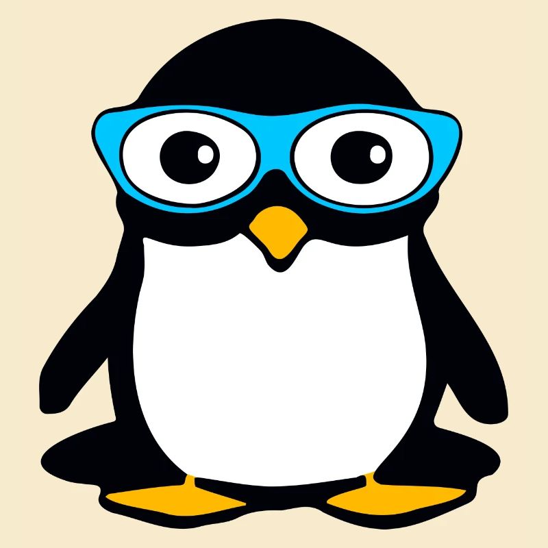 Pinguin mit blauer Brille