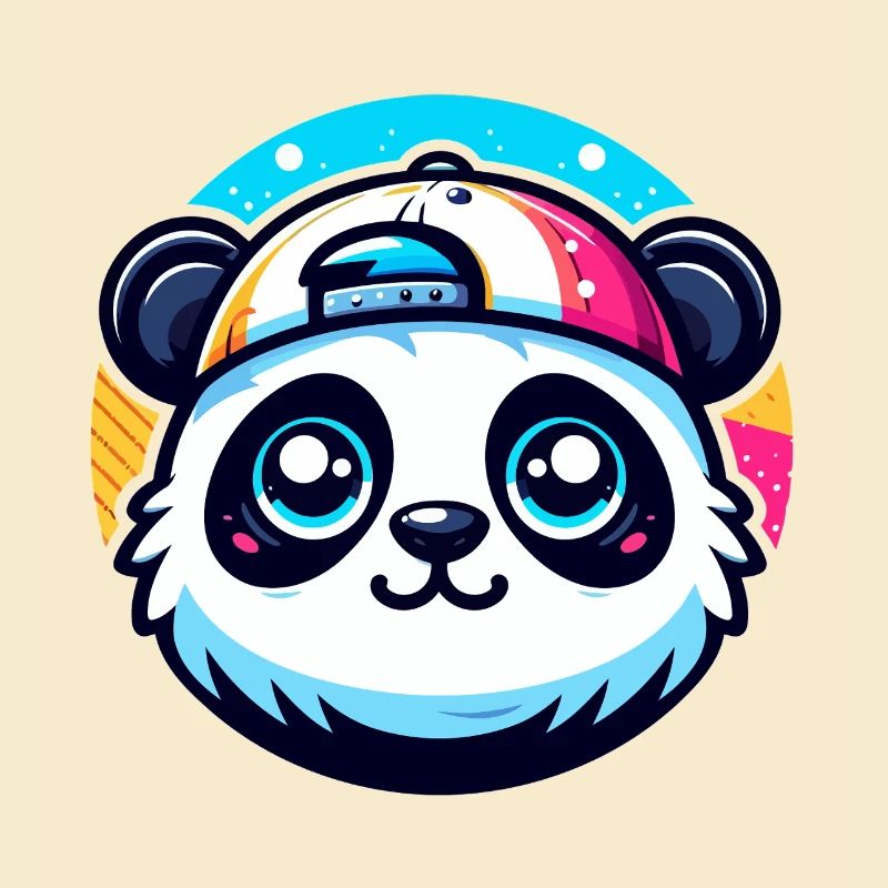 Kawaii Panda mit Kappe