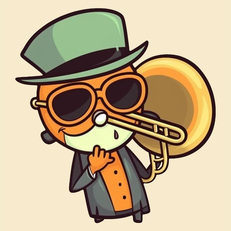 Trombone in comic style