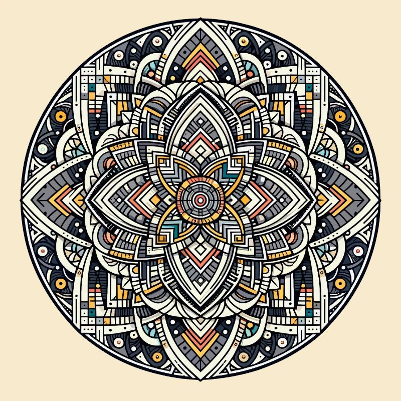 Abstraktes geometrisches Farbmandala 3
