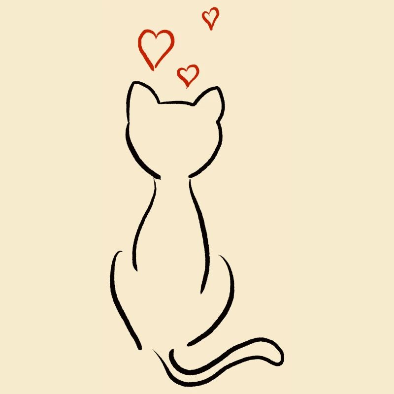 Kätzchen denkt über Liebe nach