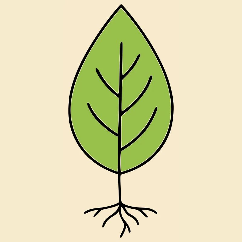 Minimalist leaf motif green