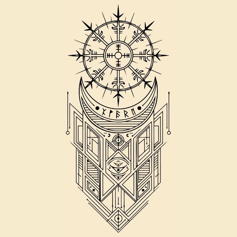 Vegvisir Runes Compass - Germanic Celtic Vikings